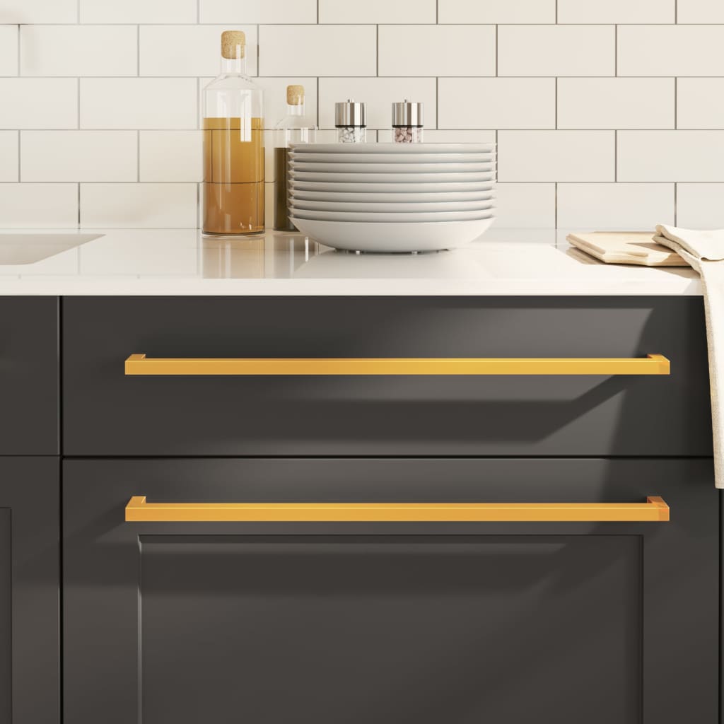 vidaXL Mânere de dulap, 10 buc., auriu, 480 mm, oțel inoxidabil vidaXL Mânere de dulap, 10 buc., auriu, 480 mm, oțel inoxidabil