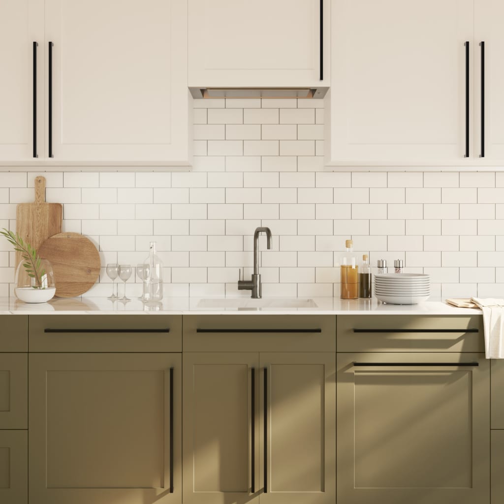 vidaXL Mânere de dulap, 10 buc., negru, 480 mm, oțel inoxidabil vidaXL Mânere de dulap, 10 buc., negru, 480 mm, oțel inoxidabil