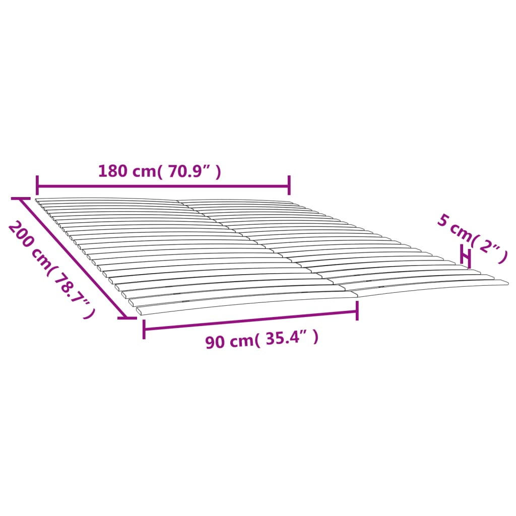 vidaXL Somieră de pat cu 48 de șipci, 2 buc., 90x200 cm vidaXL Somieră de pat cu 48 de șipci, 2 buc., 90x200 cm