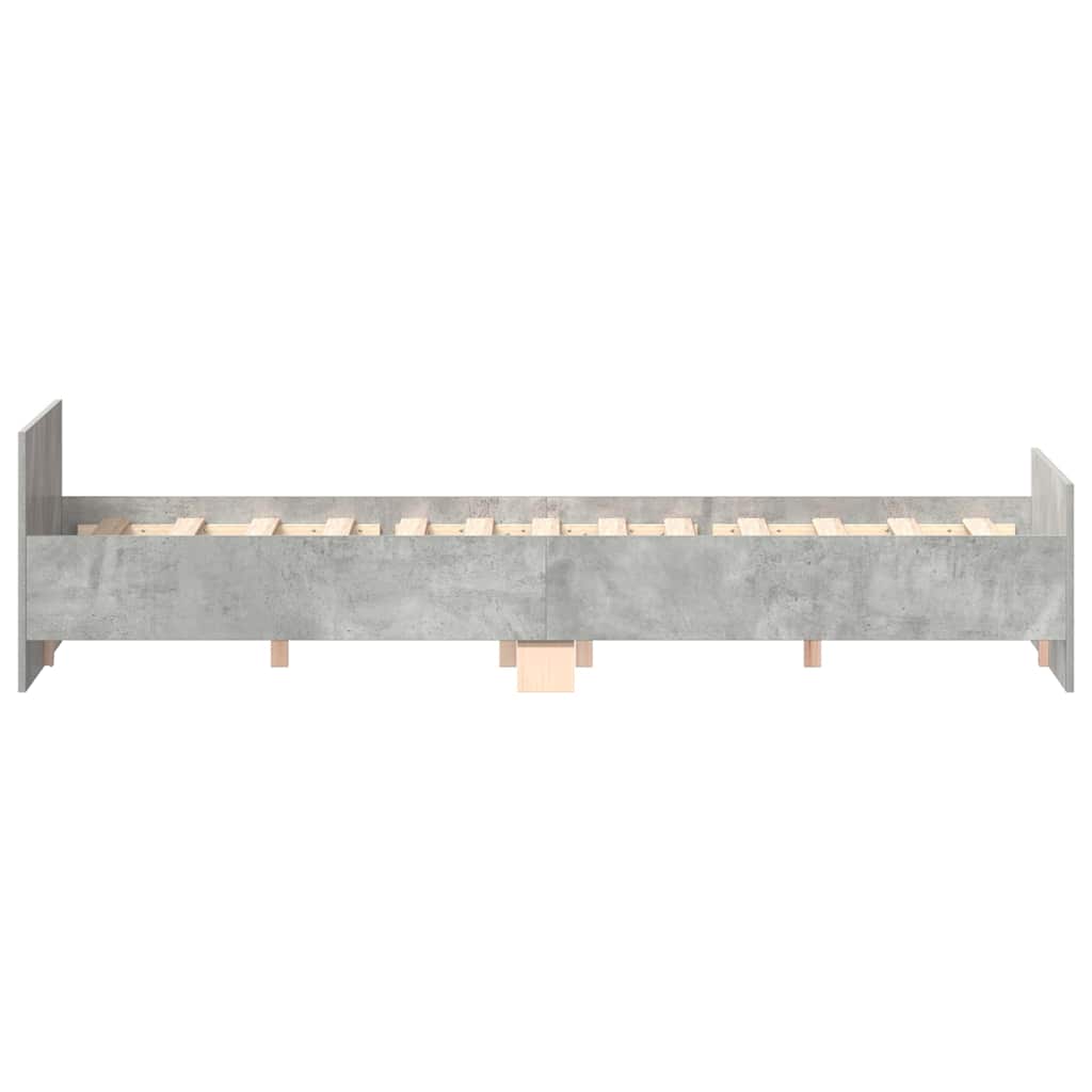 vidaXL Cadru de pat cu tăblie la cap/picioare, gri beton, 120x200 cm