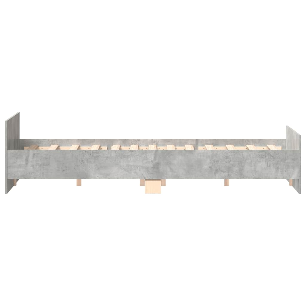vidaXL Cadru de pat cu tăblie la cap/picioare, gri beton, 160x200 cm vidaXL Cadru de pat cu tăblie la cap/picioare, gri beton, 160x200 cm