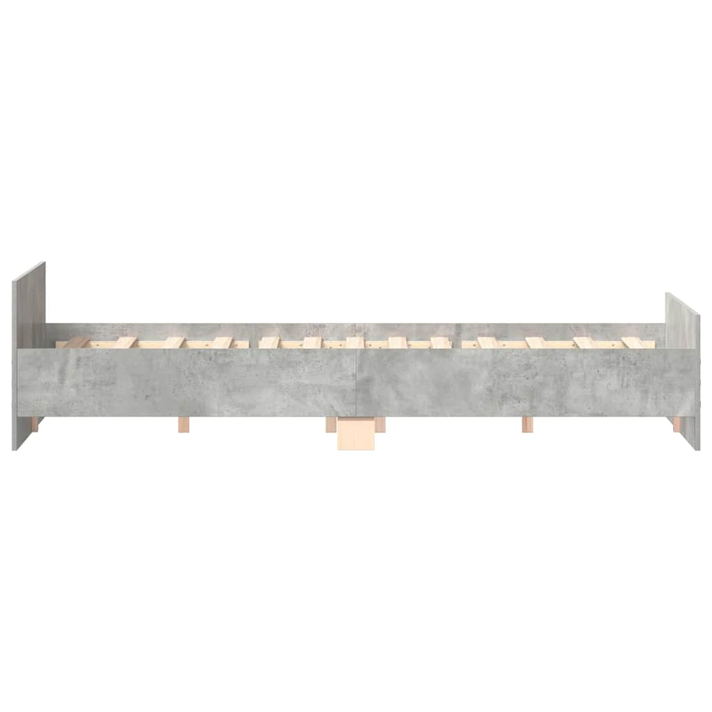 vidaXL Cadru de pat cu tăblie la cap/picioare, gri beton, 180x200 cm vidaXL Cadru de pat cu tăblie la cap/picioare, gri beton, 180x200 cm