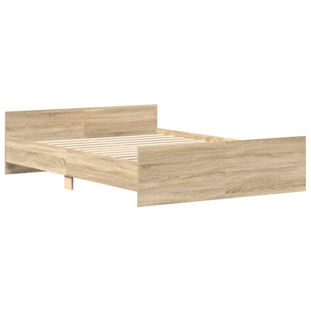 vidaXL Cadru de pat cu tăblie la cap/picioare, gri beton, 120x190 cm vidaXL Cadru de pat cu tăblie la cap/picioare, gri beton, 120x190 cm