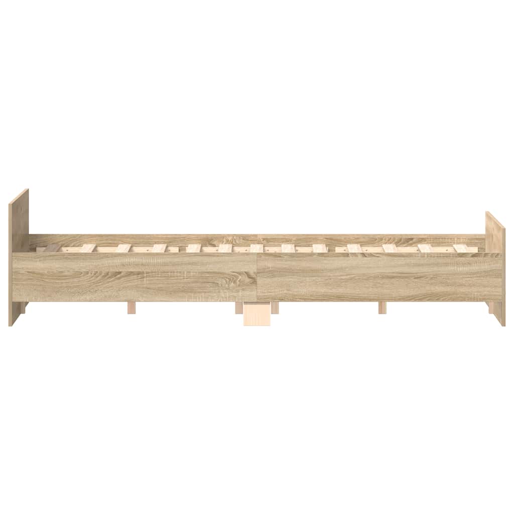 vidaXL Cadru de pat cu tăblie la cap/picioare, gri beton, 120x190 cm vidaXL Cadru de pat cu tăblie la cap/picioare, gri beton, 120x190 cm