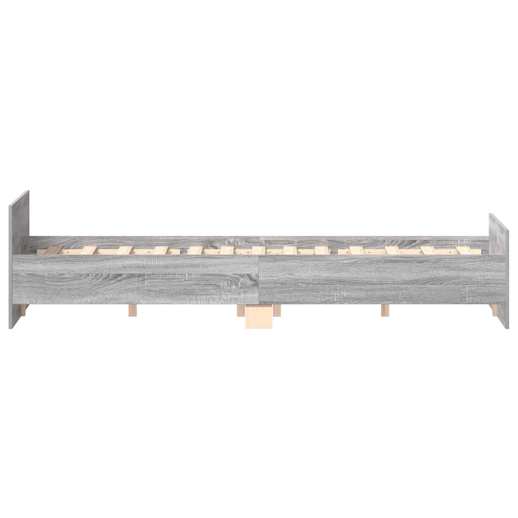 vidaXL Cadru de pat cu tăblie la cap/picioare, gri sonoma, 140x190 cm vidaXL Cadru de pat cu tăblie la cap/picioare, gri sonoma, 140x190 cm