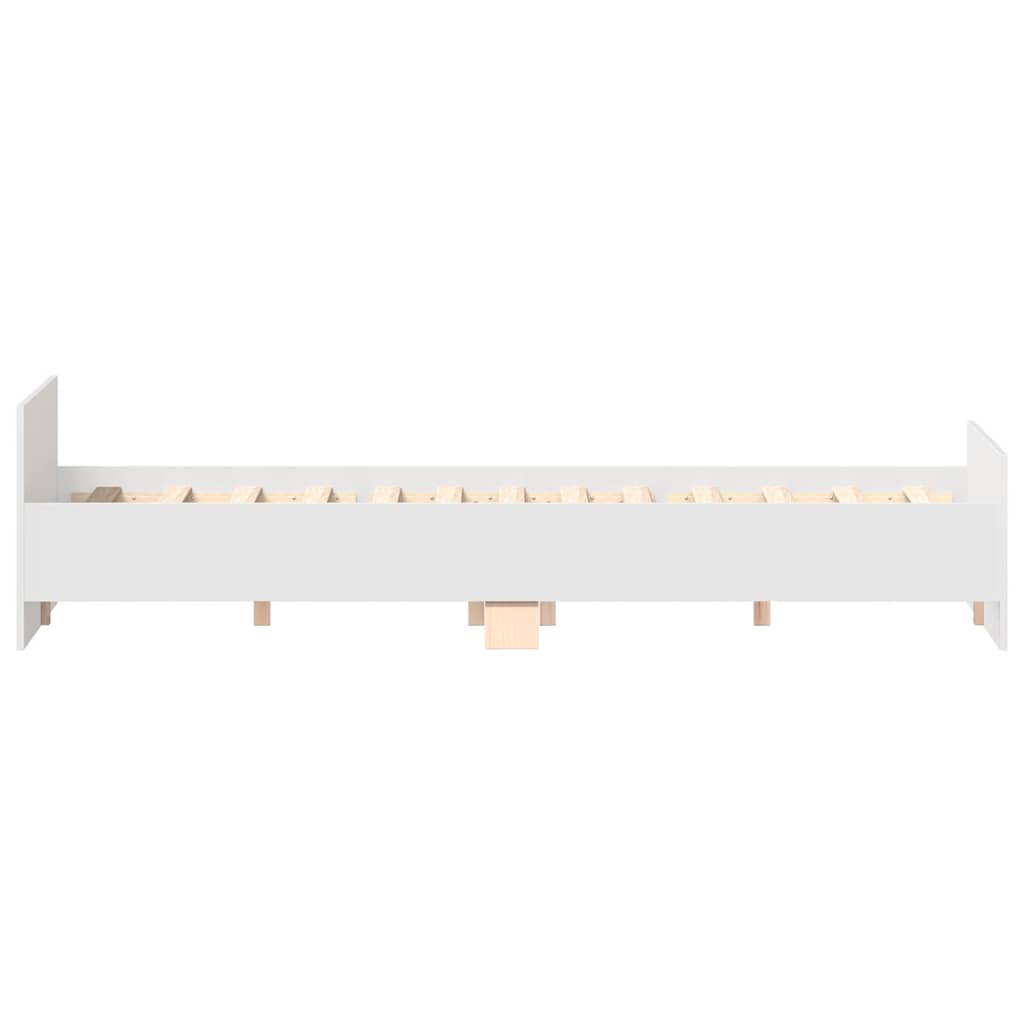 vidaXL Cadru de pat cu tăblie, alb, 135x190 cm vidaXL Cadru de pat cu tăblie, alb, 135x190 cm