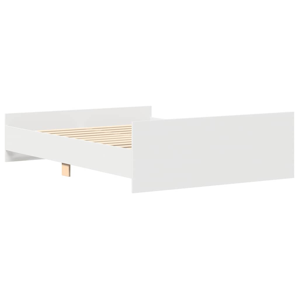 vidaXL Cadru de pat cu tăblie, alb, 135x190 cm vidaXL Cadru de pat cu tăblie, alb, 135x190 cm