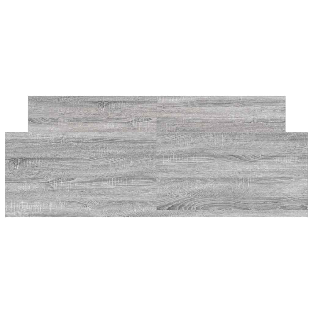 vidaXL Cadru de pat cu tăblie la cap/picioare, gri sonoma, 135x190 cm