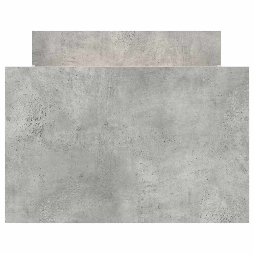 vidaXL Cadru de pat cu tăblie la cap/picioare, gri beton, 75x190 cm