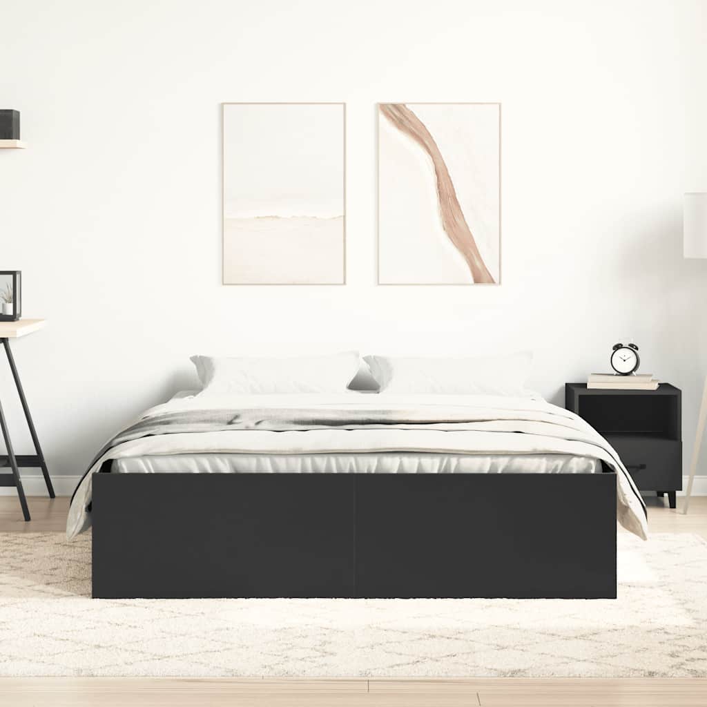 vidaXL Cadru de pat King Size, negru, 150x200 cm vidaXL Cadru de pat King Size, negru, 150x200 cm