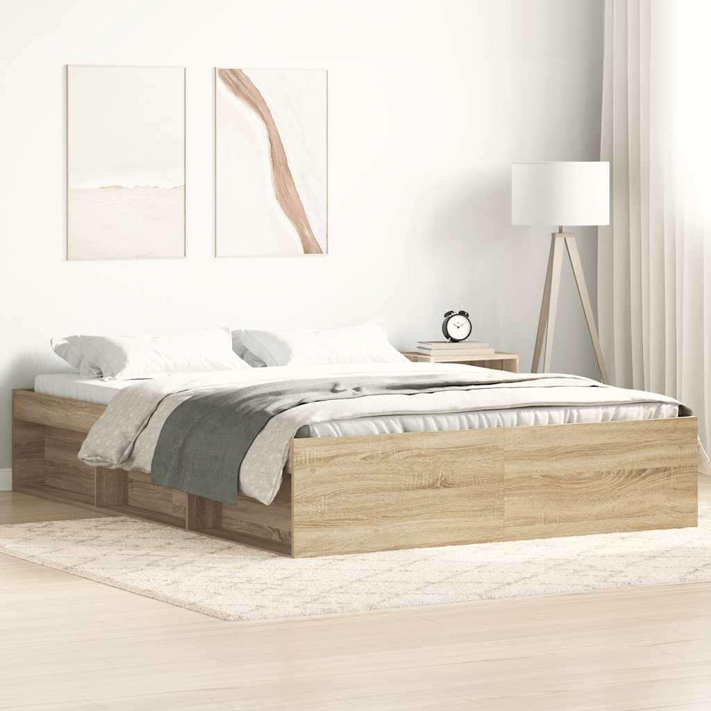 vidaXL Cadru de pat King Size, stejar sonoma, 150x200 cm vidaXL Cadru de pat King Size, stejar sonoma, 150x200 cm