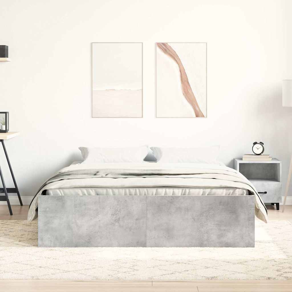 vidaXL Cadru de pat king size, gri beton, 150x200 cm vidaXL Cadru de pat king size, gri beton, 150x200 cm