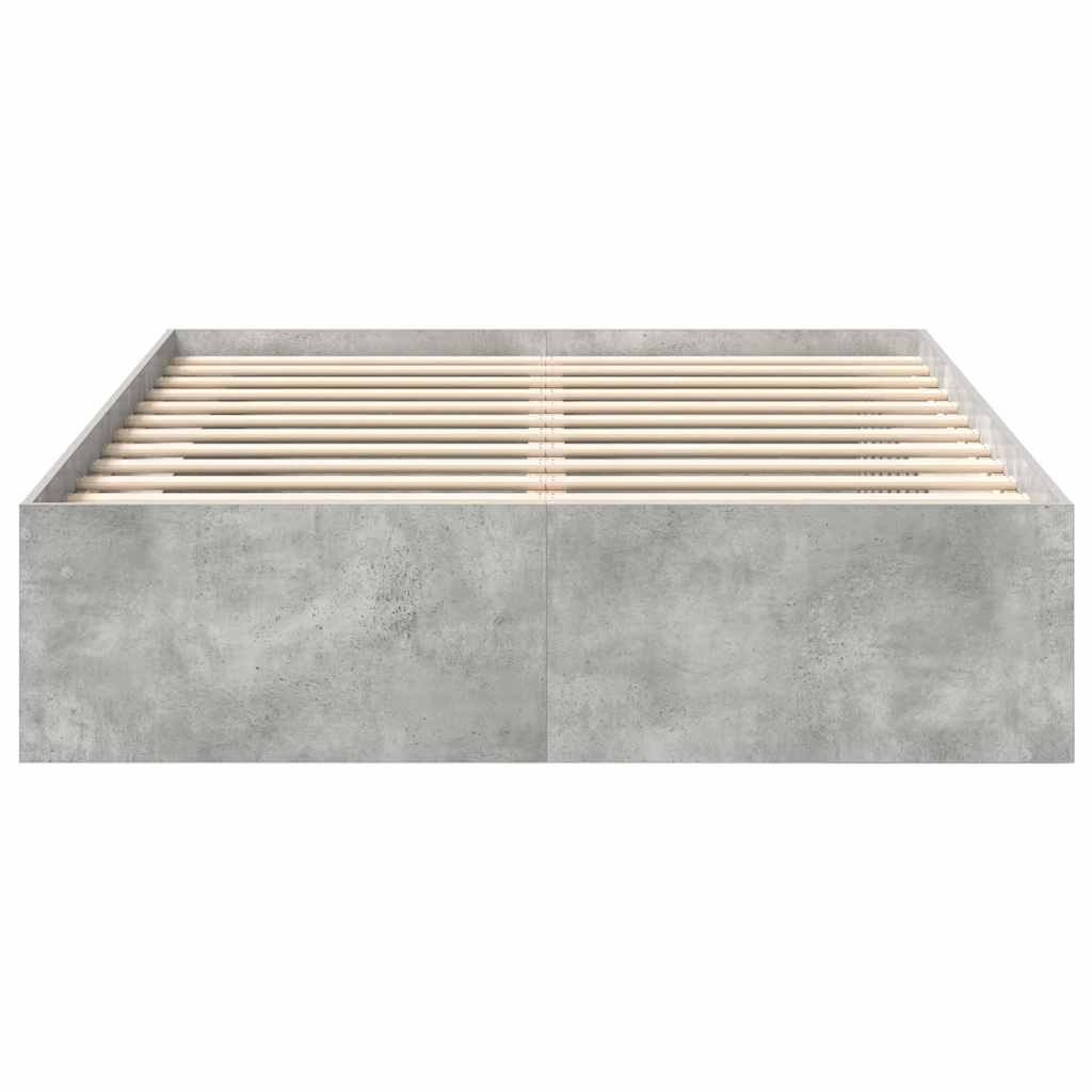 vidaXL Cadru de pat king size, gri beton, 150x200 cm vidaXL Cadru de pat king size, gri beton, 150x200 cm
