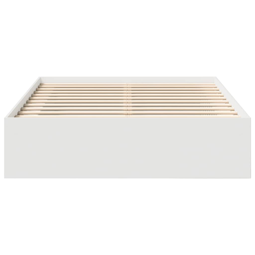 vidaXL Cadru de pat dublu, alb, 135x190 cm