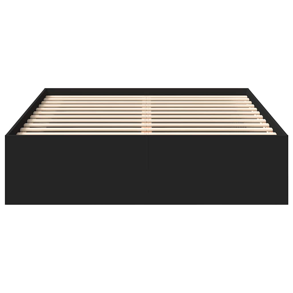 vidaXL Cadru de pat dublu, negru, 135x190 cm