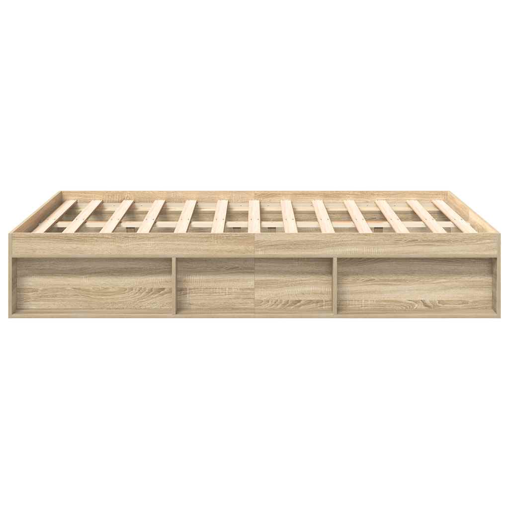 vidaXL Cadru de pat dublu, stejar sonoma, 135x190 cm vidaXL Cadru de pat dublu, stejar sonoma, 135x190 cm