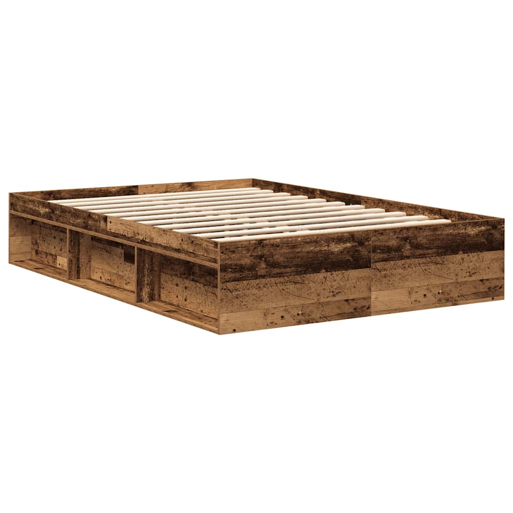 vidaXL Cadru de pat dublu, stejar fumuriu, 135x190 cm vidaXL Cadru de pat dublu, stejar fumuriu, 135x190 cm