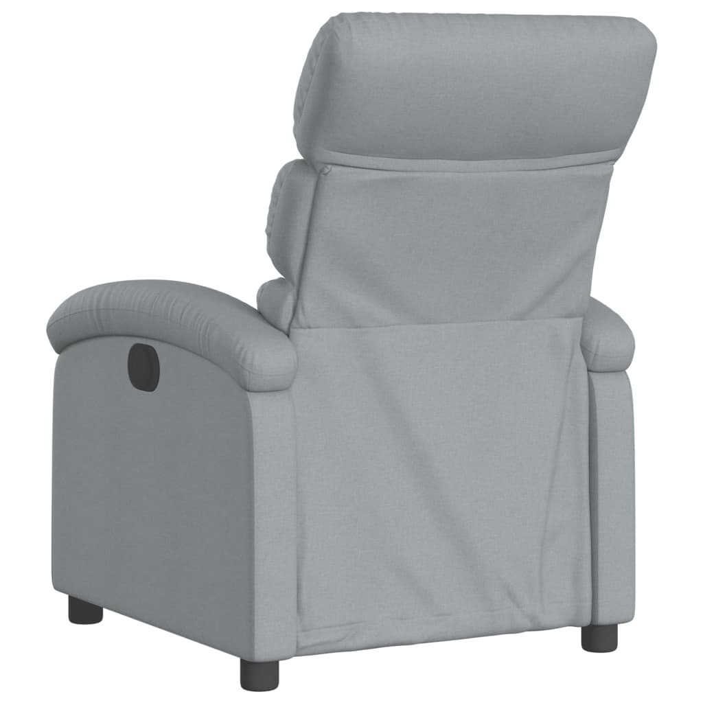 vidaXL Fotoliu rabatabil electric, gri deschis, textil