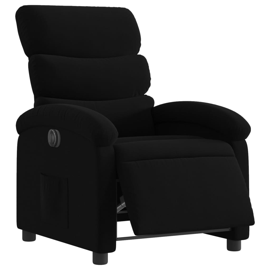 vidaXL Fotoliu rabatabil electric, negru, material textil