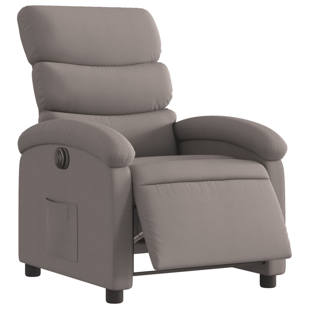 vidaXL Fotoliu rabatabil electric, gri taupe, material textil