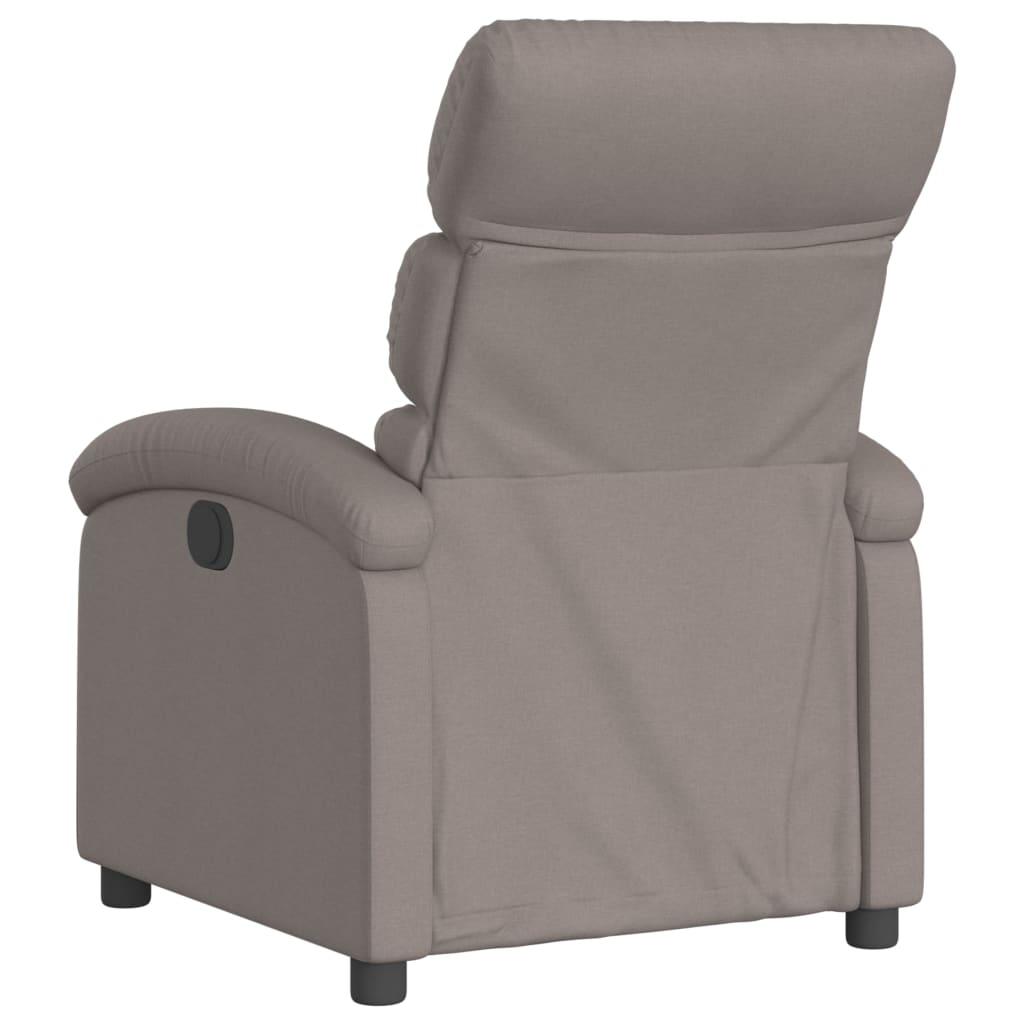 vidaXL Fotoliu rabatabil electric, gri taupe, material textil