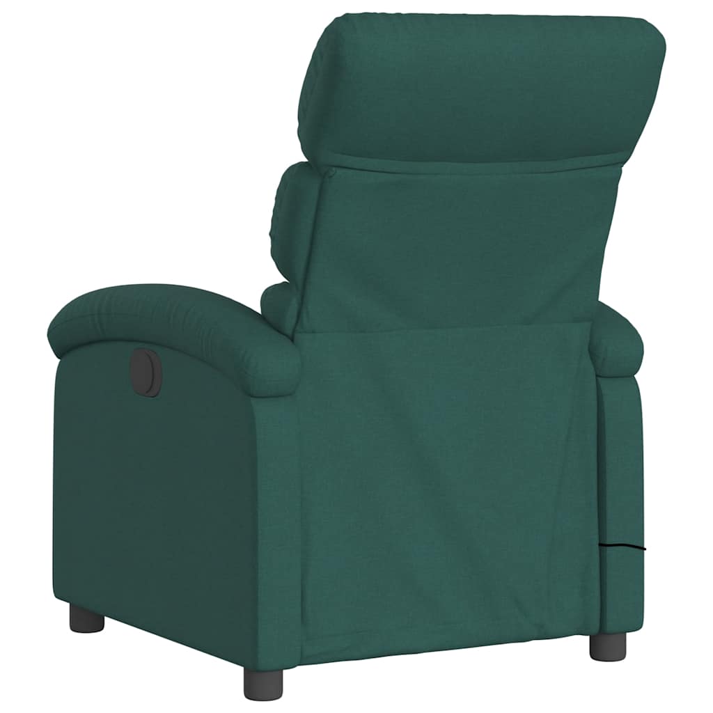vidaXL Fotoliu electric de masaj rabatabil, verde închis, textil vidaXL Fotoliu electric de masaj rabatabil, verde închis, textil