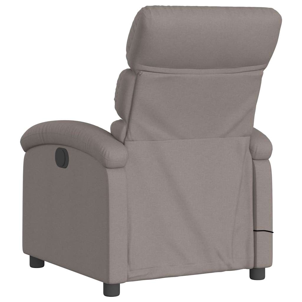 vidaXL Fotoliu electric de masaj rabatabil, gri taupe, textil