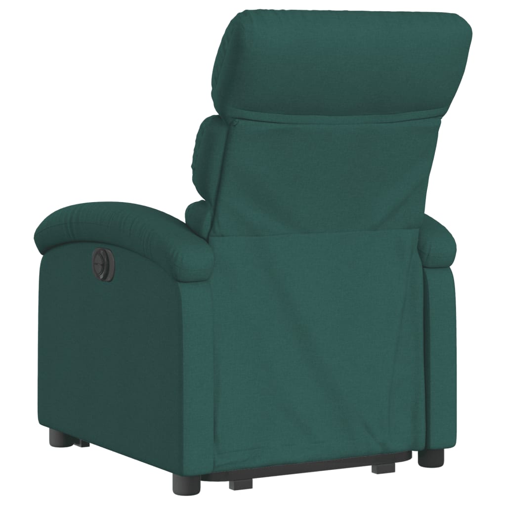 vidaXL Fotoliu rabatabil ridicare pe verticală, verde închis, textil vidaXL Fotoliu rabatabil ridicare pe verticală, verde închis, textil