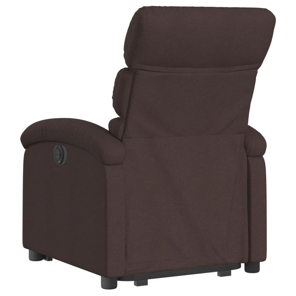vidaXL Fotoliu electric rabatabil cu ridicare, maro închis, textil