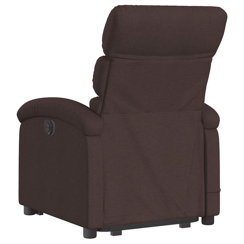 vidaXL Fotoliu electric masaj rabatabil cu ridicare maro închis textil vidaXL Fotoliu electric masaj rabatabil cu ridicare maro închis textil