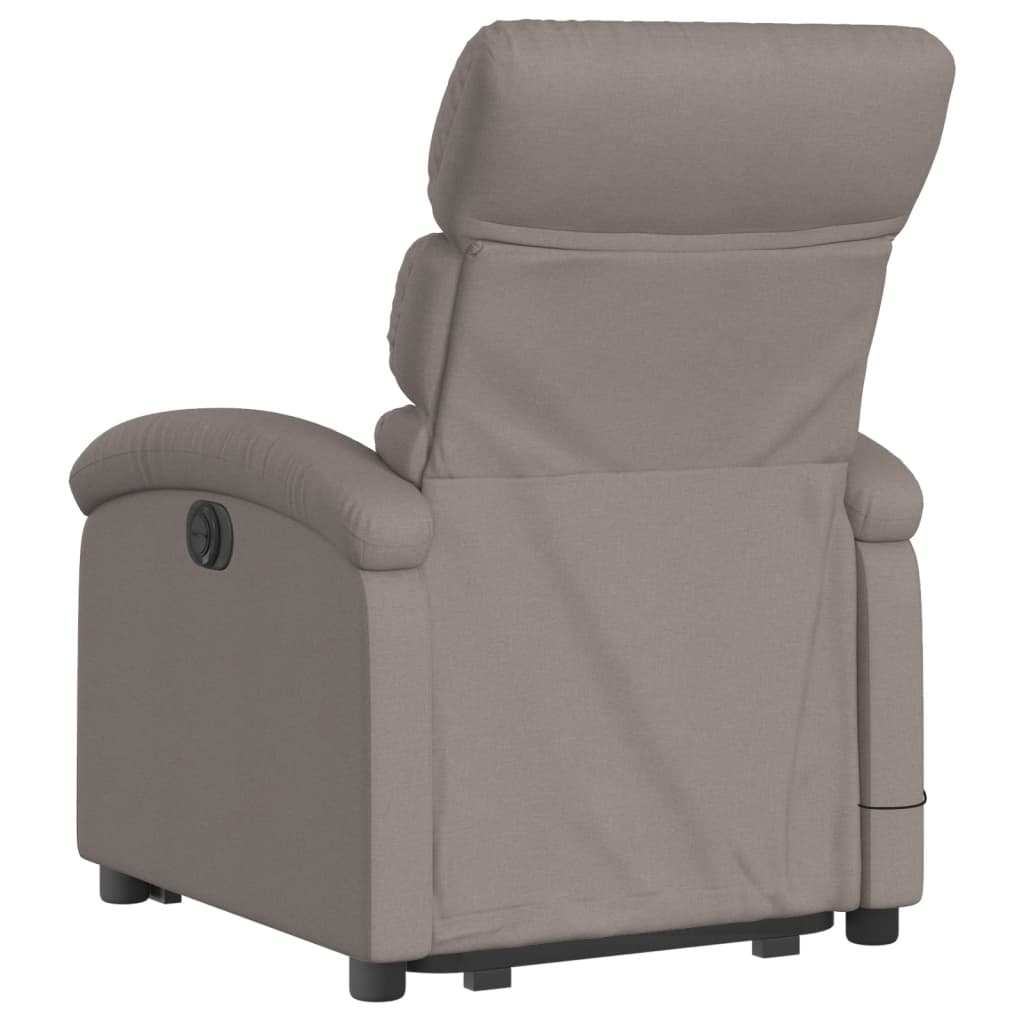 vidaXL Fotoliu electric masaj rabatabil cu ridicare, gri taupe, textil