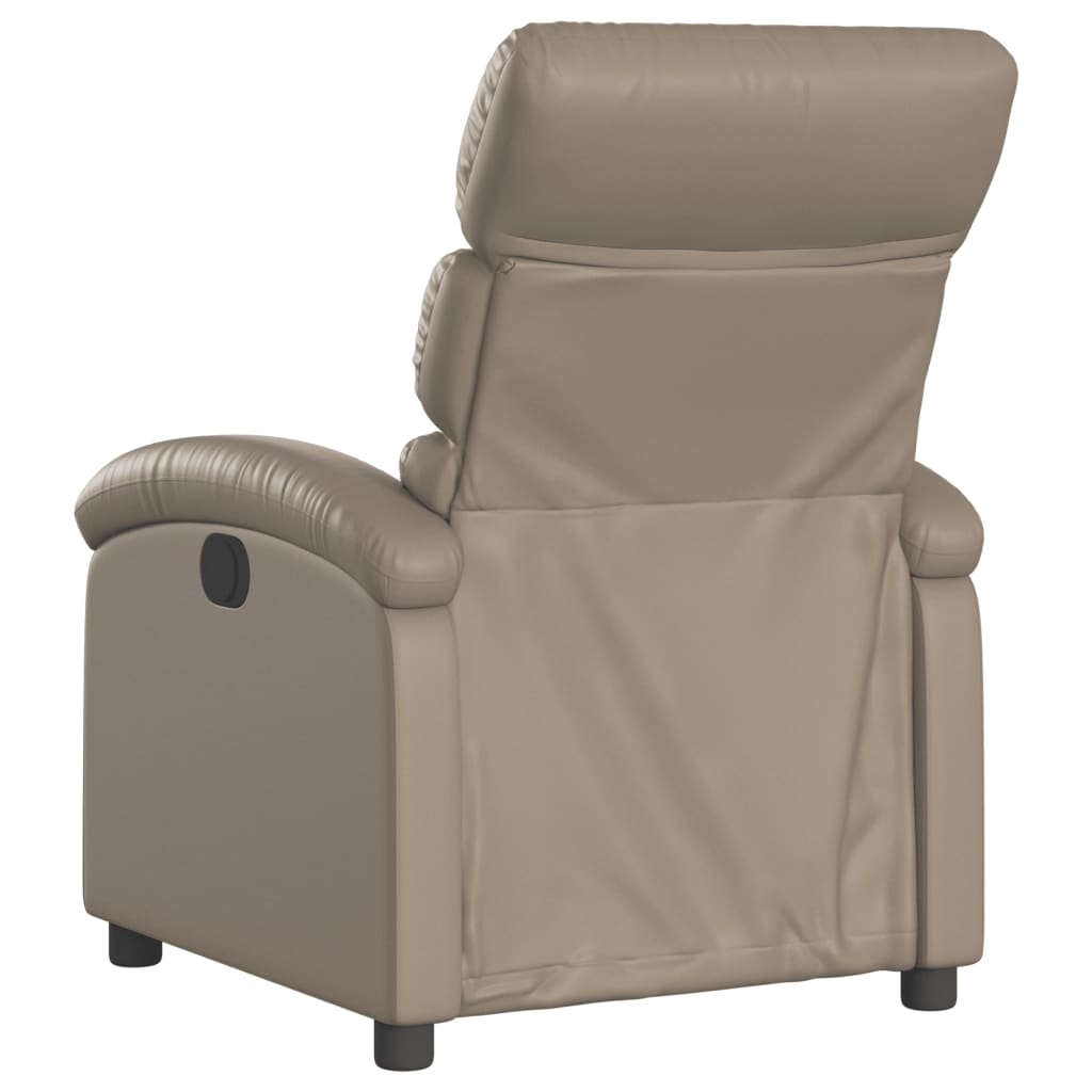 vidaXL Fotoliu rabatabil electric, cappuccino, piele ecologică
