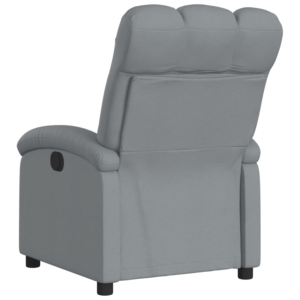 vidaXL Fotoliu rabatabil electric, gri deschis, textil