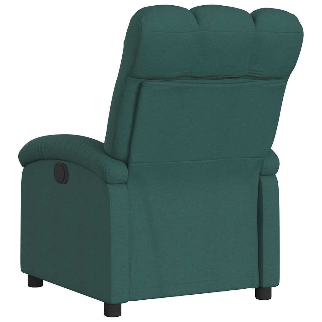 vidaXL Fotoliu rabatabil electric, verde închis, material textil vidaXL Fotoliu rabatabil electric, verde închis, material textil