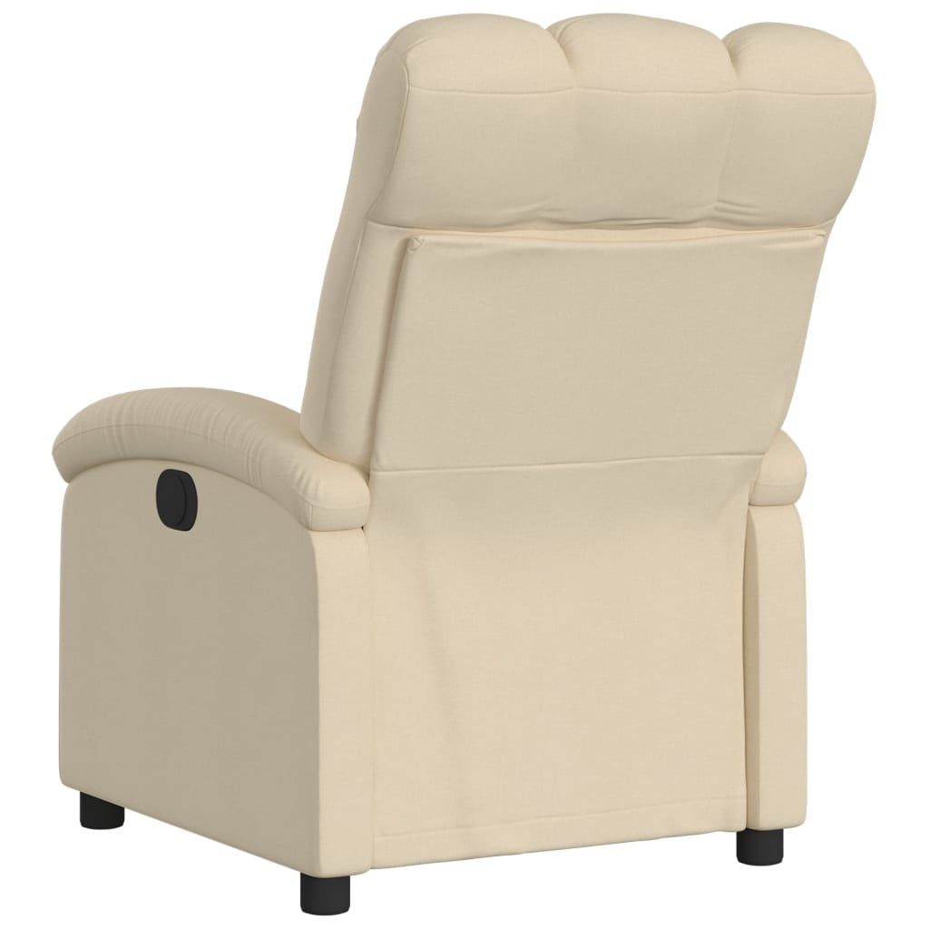 vidaXL Fotoliu rabatabil electric, crem, material textil