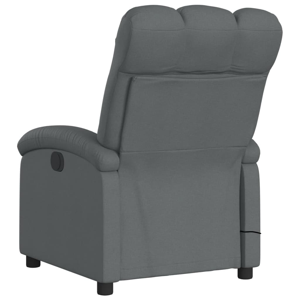 vidaXL Fotoliu electric de masaj rabatabil, gri închis, textil