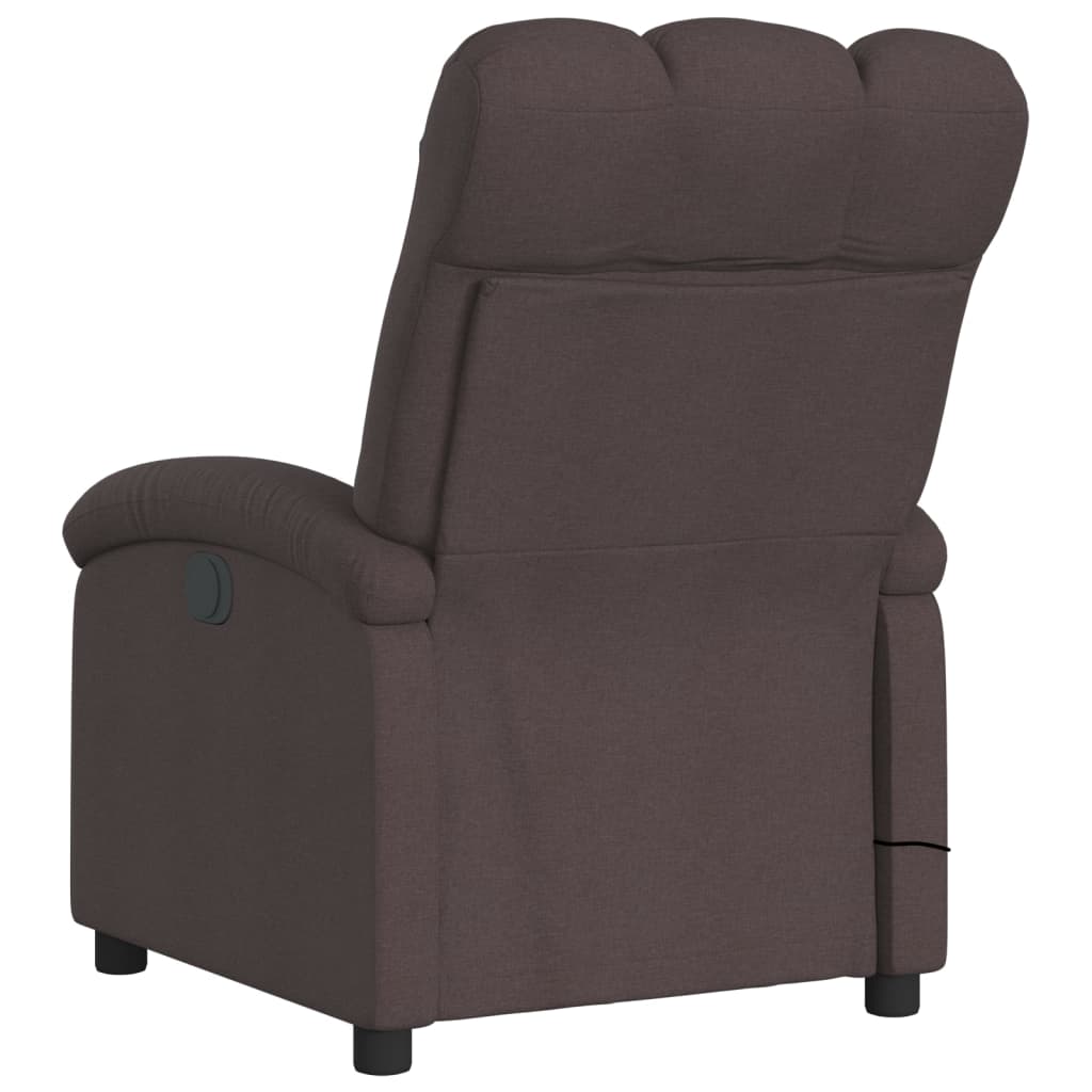 vidaXL Fotoliu electric de masaj rabatabil, maro închis, textil