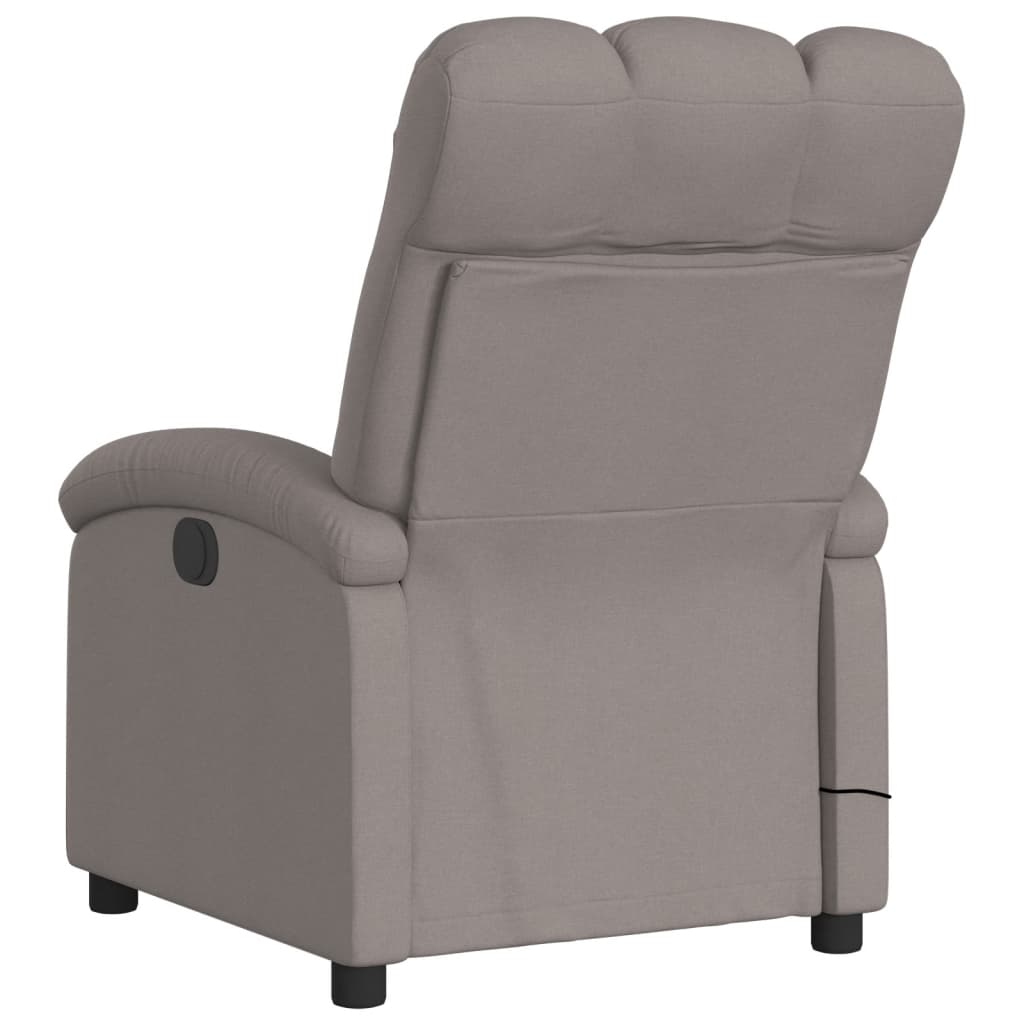 vidaXL Fotoliu electric de masaj rabatabil, gri taupe, textil