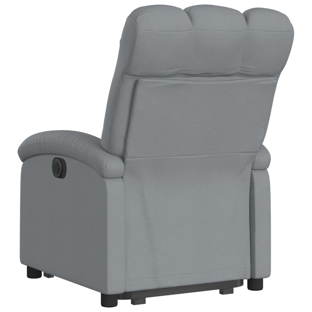 vidaXL Fotoliu electric rabatabil cu ridicare, gri deschis, textil