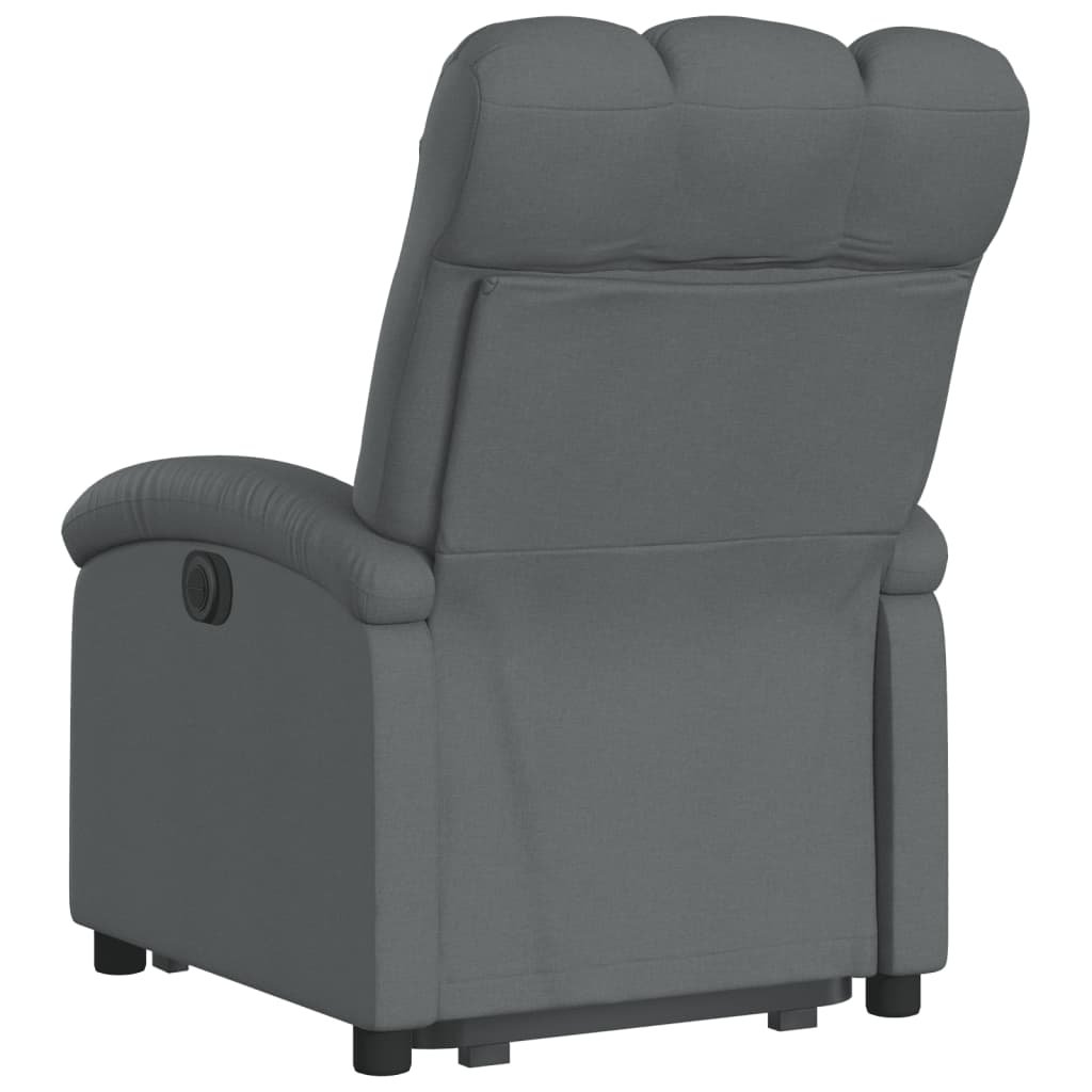 vidaXL Fotoliu electric rabatabil cu ridicare, gri închis, textil