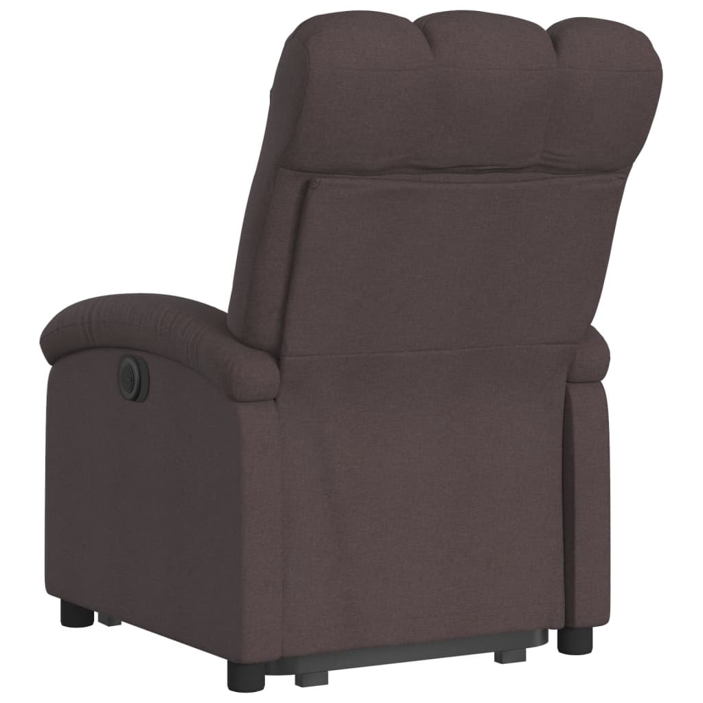 vidaXL Fotoliu electric rabatabil cu ridicare, maro închis, textil