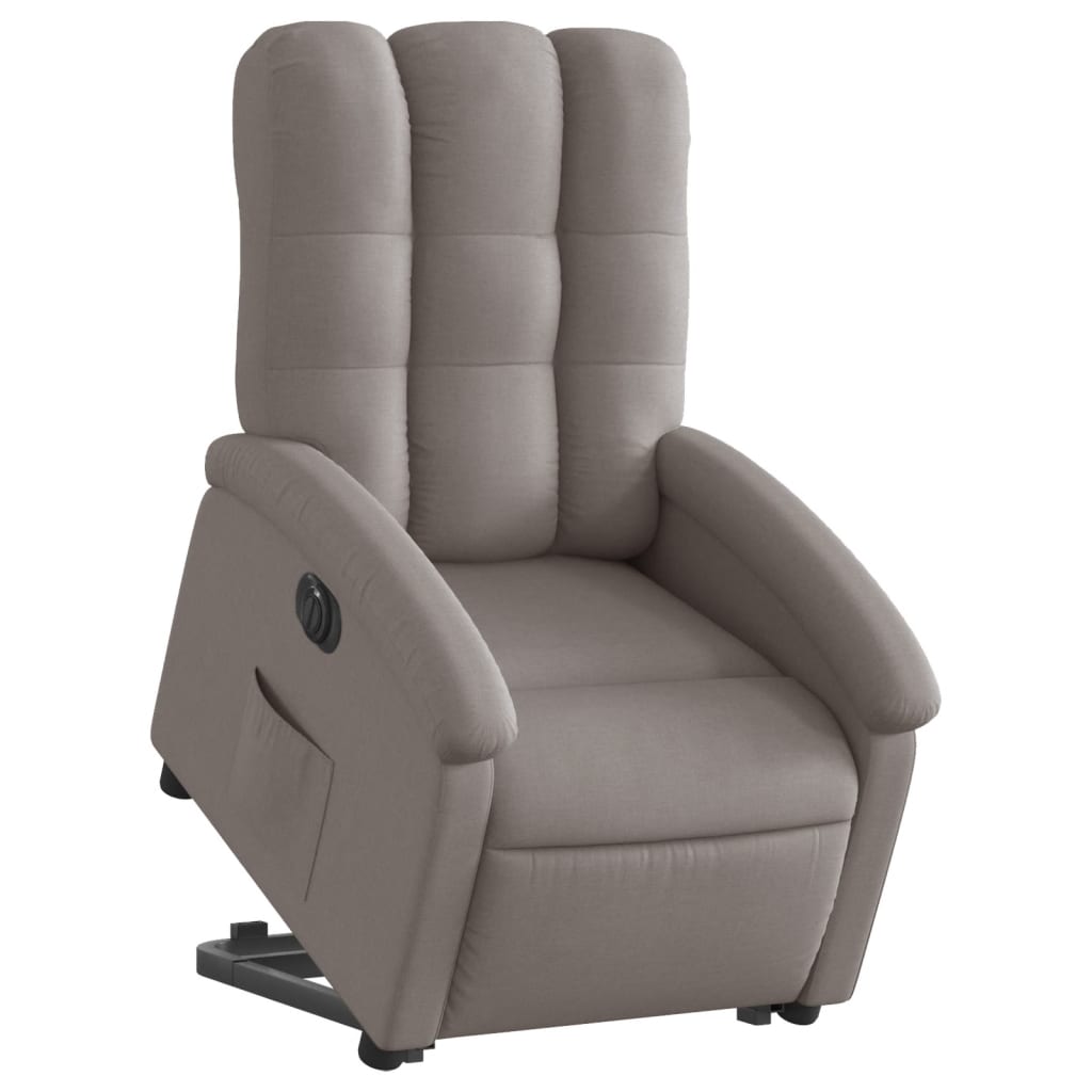 vidaXL Fotoliu electric rabatabil cu ridicare, gri taupe, textil