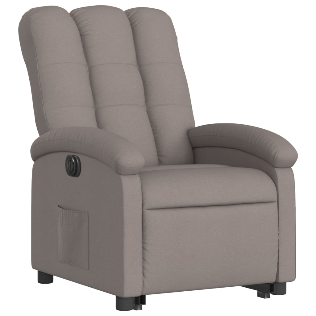vidaXL Fotoliu electric rabatabil cu ridicare, gri taupe, textil