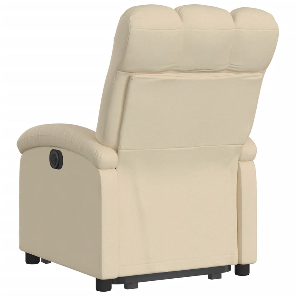 vidaXL Fotoliu electric rabatabil cu ridicare, crem, textil