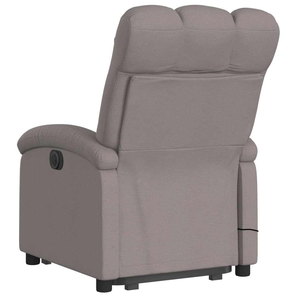 vidaXL Fotoliu electric masaj rabatabil cu ridicare, gri taupe, textil