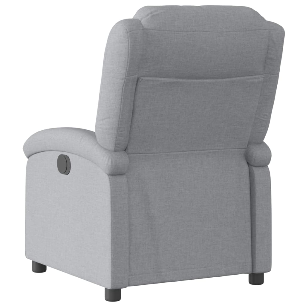 vidaXL Fotoliu rabatabil electric, gri deschis, textil
