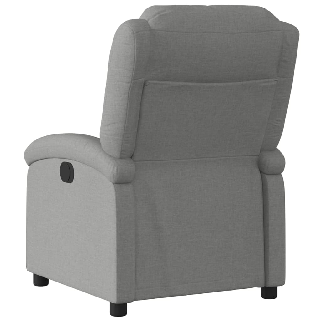 vidaXL Fotoliu rabatabil electric, gri închis, material textil