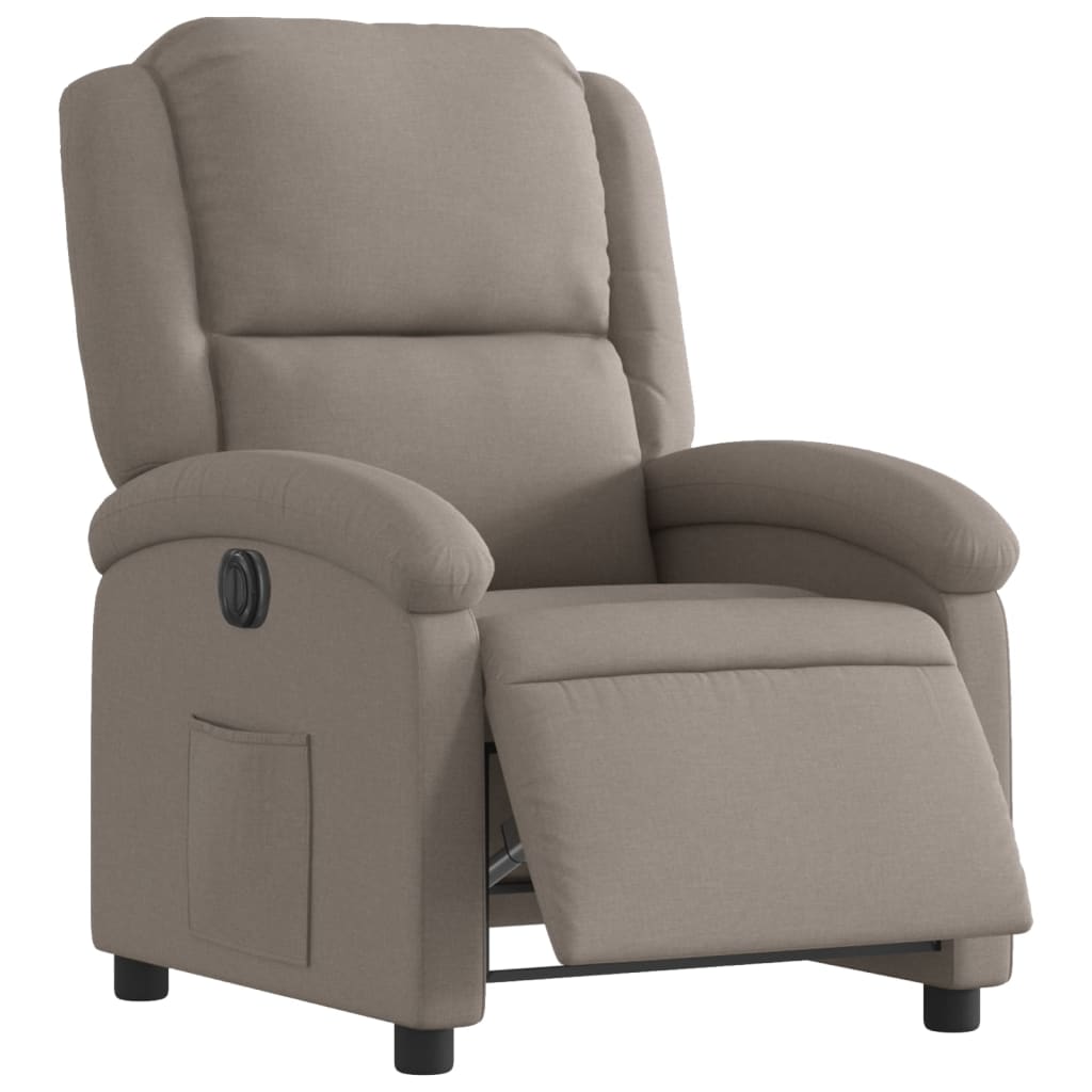 vidaXL Fotoliu rabatabil electric, gri taupe, material textil