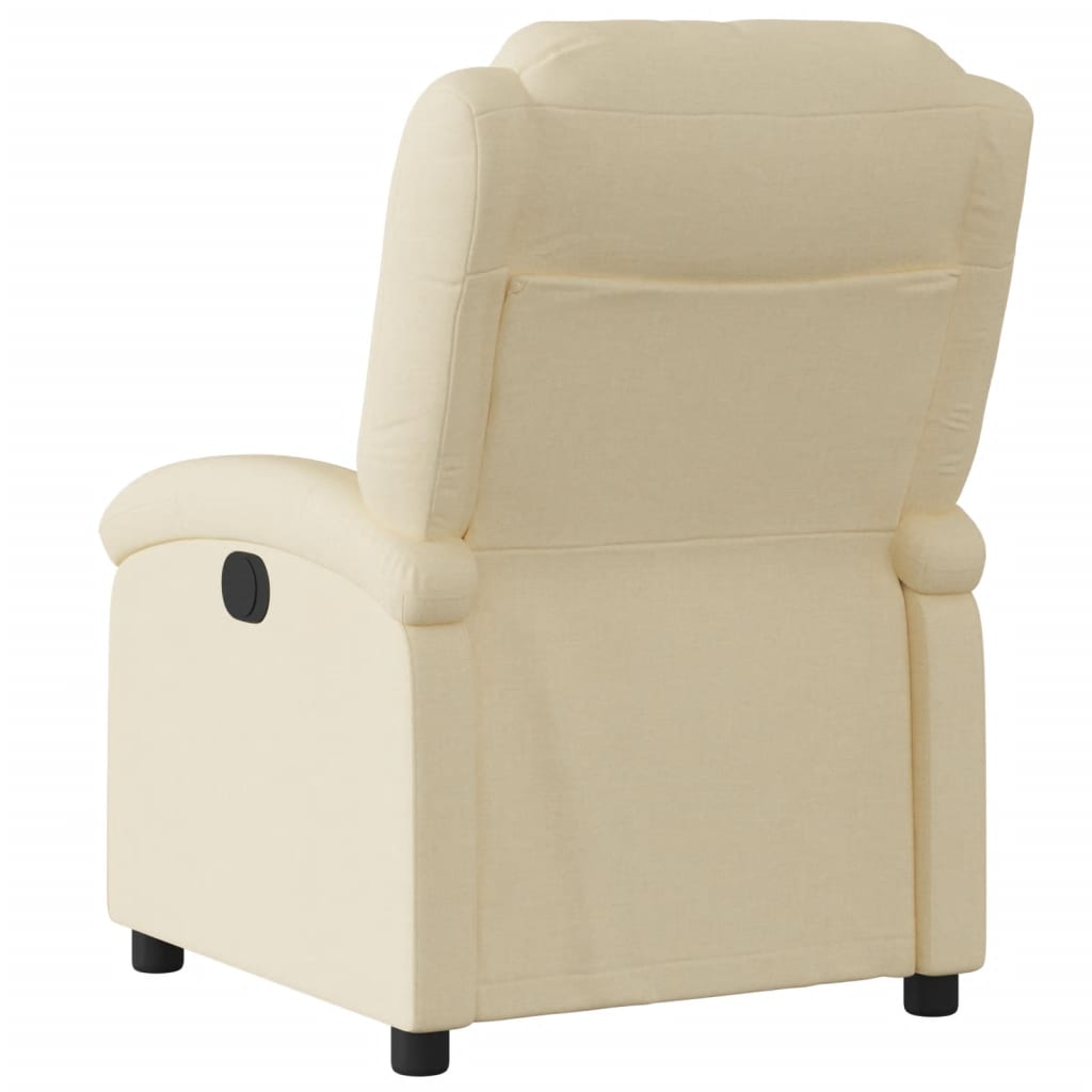vidaXL Fotoliu rabatabil electric, crem, material textil