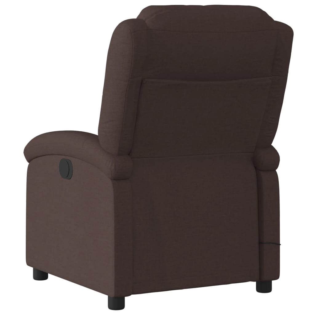 vidaXL Fotoliu electric de masaj rabatabil, maro închis, textil